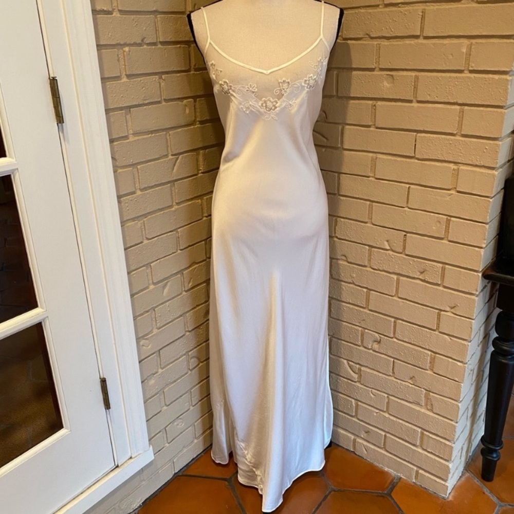Vintage Y2K 100% Silk Beaded Dress Silk Slip Dress Vintage Beaded Dress Wedding - Picture 15 of 16